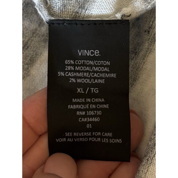 VINCE Jaspe Gray Striped Crewneck Sweater Mens XL Lightweight Long Sleeve Casual - Picture 4 of 9